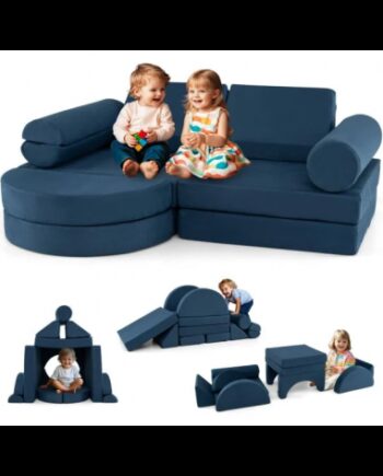 Tumle Børnesofa Velour B145 D71 Blå