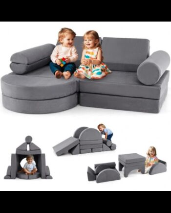 Tumle Børnesofa Velour B145 D71 Grå