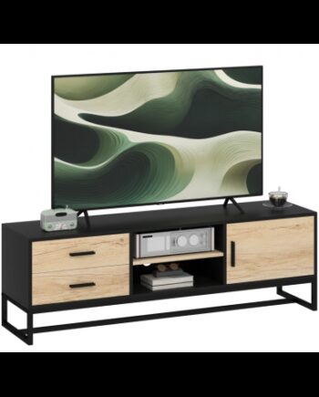 Tvbord Metal Møbelplade B140 Sort Natur