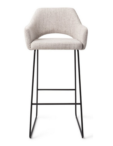 Yanai Barstol Metal Polyester H100 Sort Lysegrå