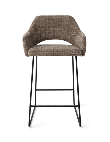 Yanai Barstol Metal Polyester H89 Sort Mørkebrun