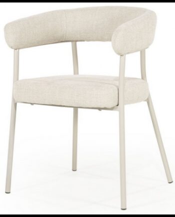 Yovi Spisebordsstol Med Armlæn Metal Polyester H77 Beige Beige