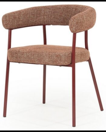 Yovi Spisebordsstol Med Armlæn Metal Polyester H77 Bordeaux Bordeaux
