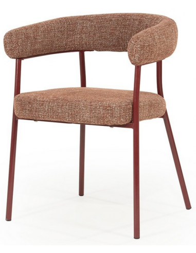 Yovi Spisebordsstol Med Armlæn Metal Polyester H77 Bordeaux Bordeaux