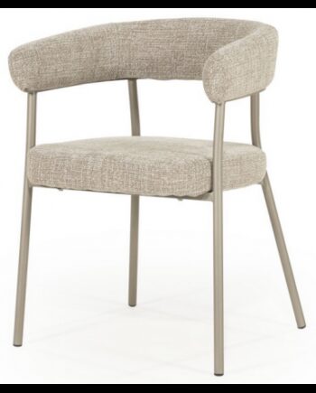 Yovi Spisebordsstol Med Armlæn Metal Polyester H77 Taupe Taupe