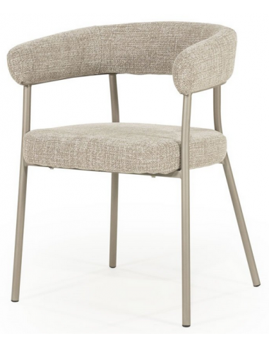 Yovi Spisebordsstol Med Armlæn Metal Polyester H77 Taupe Taupe