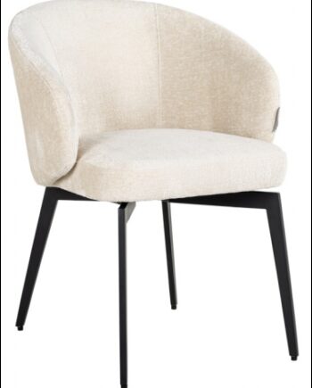 Amphara Spisebordsstol Metal Chenille H79 Sort Hvid