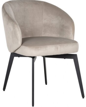 Amphara Spisebordsstol Metal Velour H79 Sort Khaki