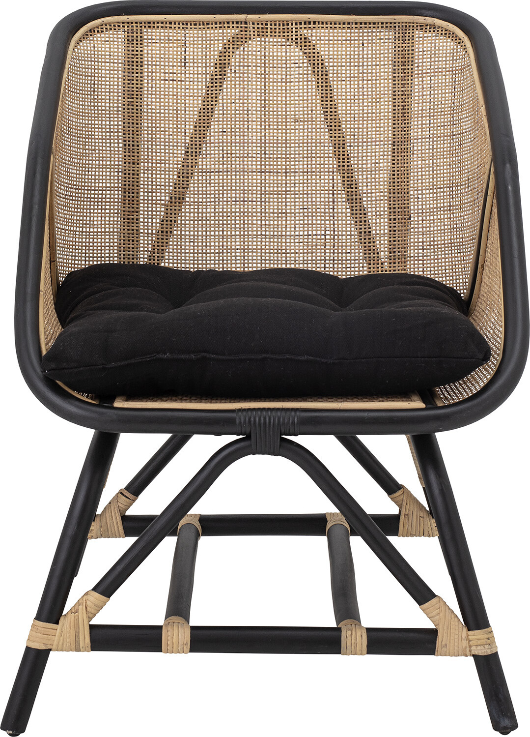 Bloomingville Loue Loungestol Sort Rattan Flet