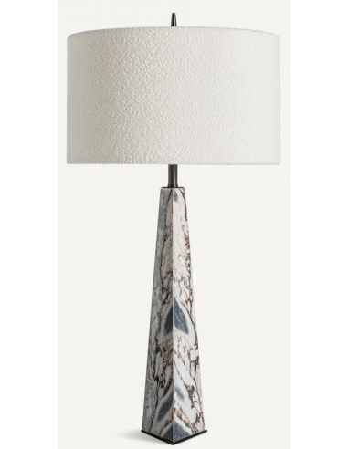 Bordlampe Marmor Boucl H85 Grå Marmor Cremehvid