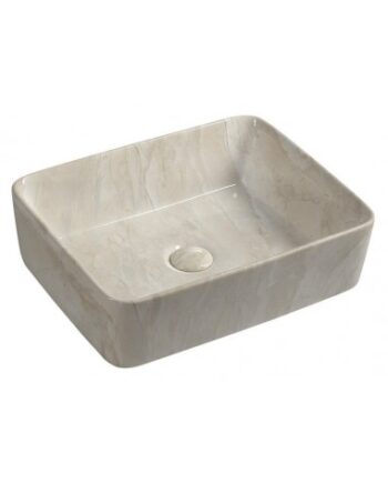 Bordmonteret Håndvask Keramik Blank Beige Marmor