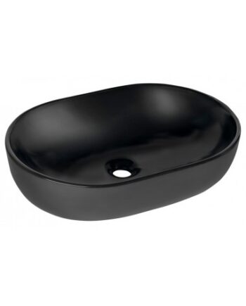 Bordmonteret Oval Håndvask Keramik Mat Sort