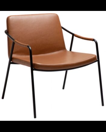 Boto Loungestol Metal Læder H71 Sort Vintage Lysebrun