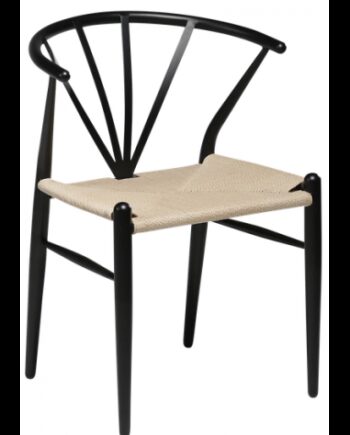 Delta Spisebordsstol Metal Flet H78 Sort Natur