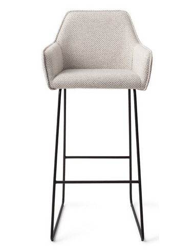 Hofu Barstol Metal Polyester H100 Sort Lysegrå