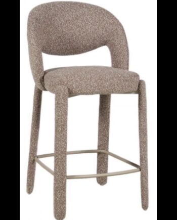 June Barstol Stål Boucl H100 Beige Meleret Brun