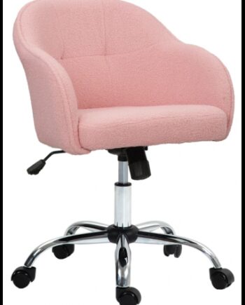Kontorstol Teddyplys Polyester H76 Krom Rosa