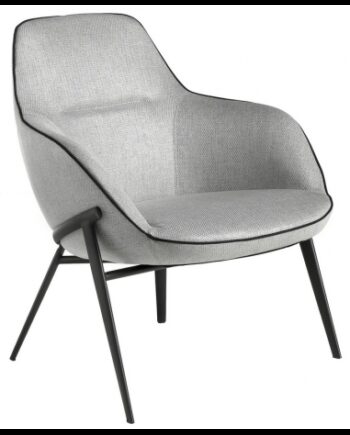 Lænestol Med Armlæn Stål Polyester H84 Sort Grå