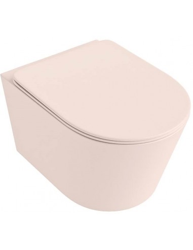 Lavie Væghængt Toilet Med Bræt Keramik Duroplast D53 Rosa