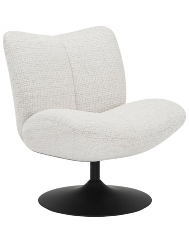 Moira Loungestol Med Drejefod Metal Polyester H83 Sort Beige