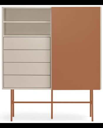 Nube Highboard Metal Melamin H140 Sand Mat Orange