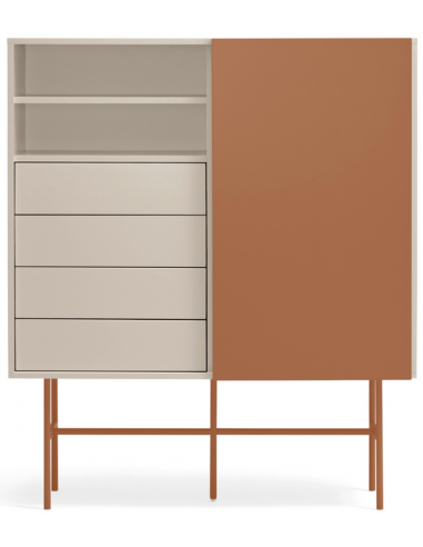 Nube Highboard Metal Melamin H140 Sand Mat Orange