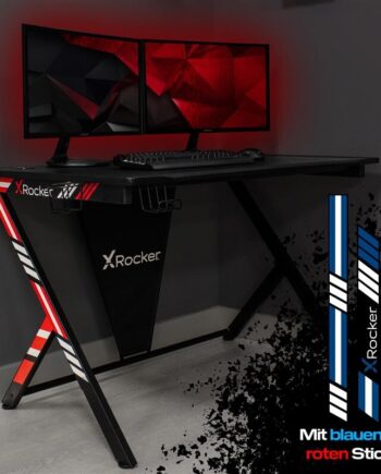 Rocker Gaming Bord Ocelot Carbon Blå Røde Stickers