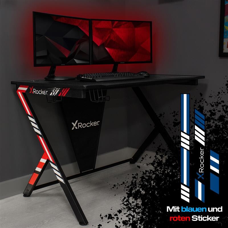 Rocker Gaming Bord Ocelot Carbon Blå Røde Stickers