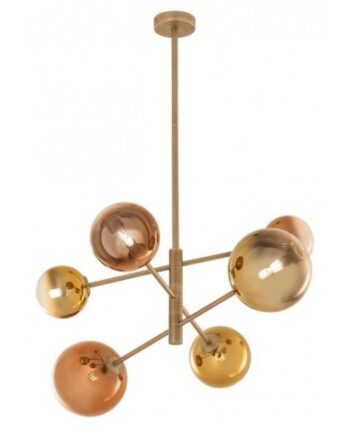 Roy Loftlampe Metal Glas Antik Messing Gylden