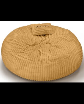 Sækkestol Premium Faux Fur ø160 Sennepsgul