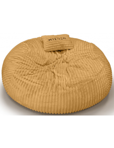 Sækkestol Premium Faux Fur ø160 Sennepsgul