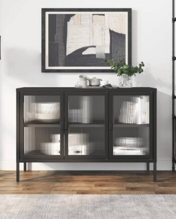 Skænk 105x35x70 Glas Stål