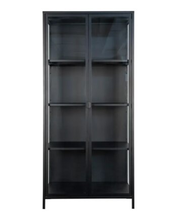 Vitrineskab Sort Med Glaslåger 35x80x175 3001040