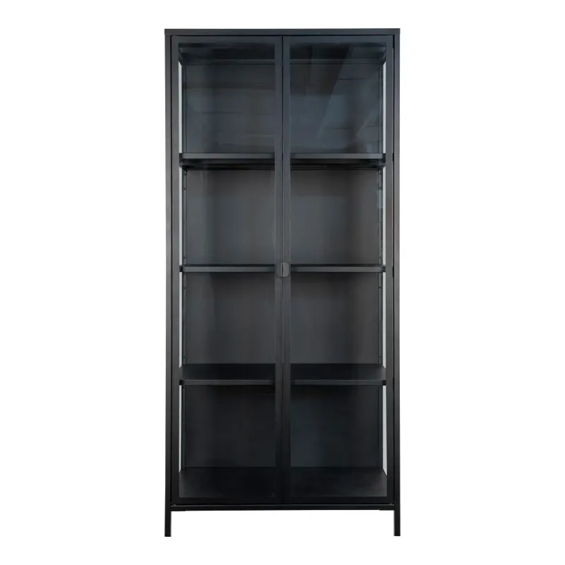 Vitrineskab Sort Med Glaslåger 35x80x175 3001040