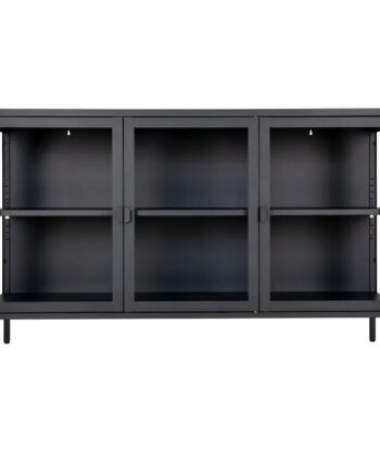 Vitrineskab Sort Med Glaslåger 40x140x85 3001050