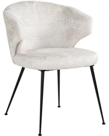 Xandra Spisebordsstol Metal Chenille H81 Sort Creme