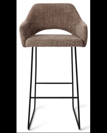Yanai Barstol Metal Polyester H100 Sort Mørkebrun