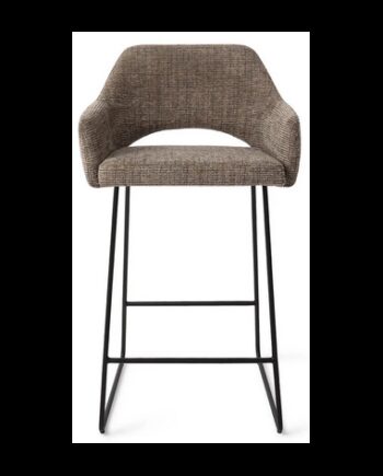 Yanai Barstol Metal Polyester H89 Sort Mørkebrun