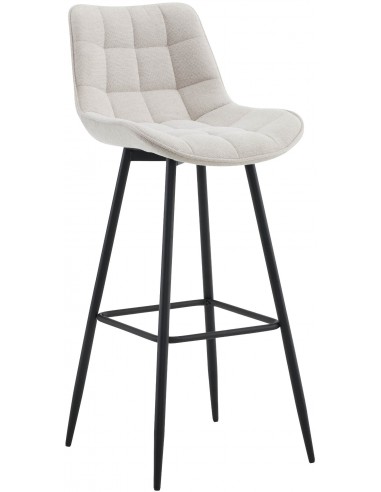 Barstol Metal Polyester H106 Sort Creme