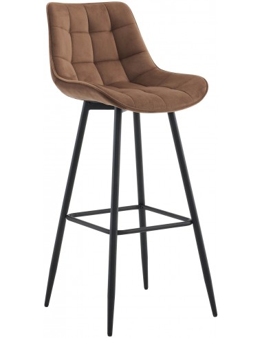 Barstol Metal Velour H106 Sort Brun