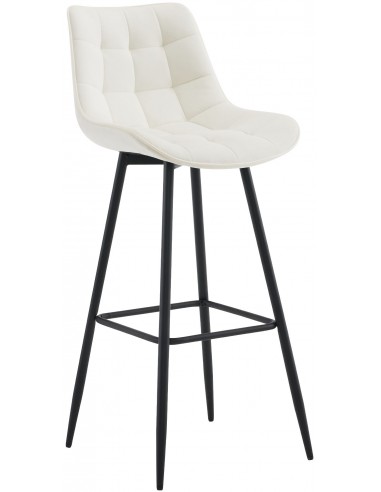 Barstol Metal Velour H106 Sort Creme