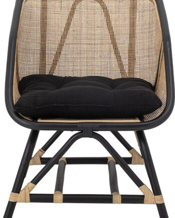 Bloomingville Loue Loungestol Sort Rattan Flet