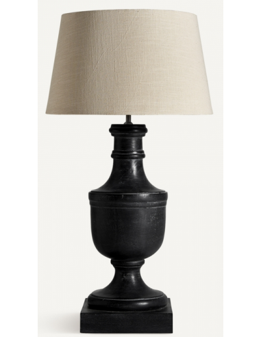 Bordlampe Mangotræ Bomuld H80 Antik Sort Natur