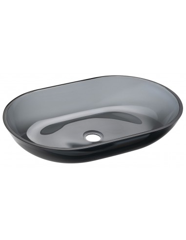 Bordmonteret Oval Håndvask Glas Transparent Sort