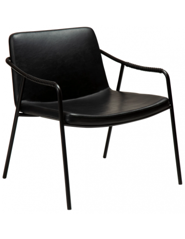Boto Loungestol Metal Læder H71 Sort Vintage Sort