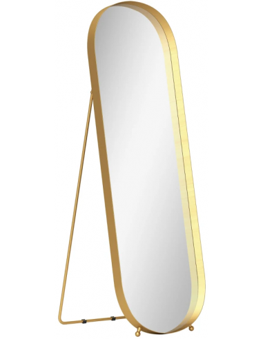 Gulvspejl Stål Glas H160 B50 Guld