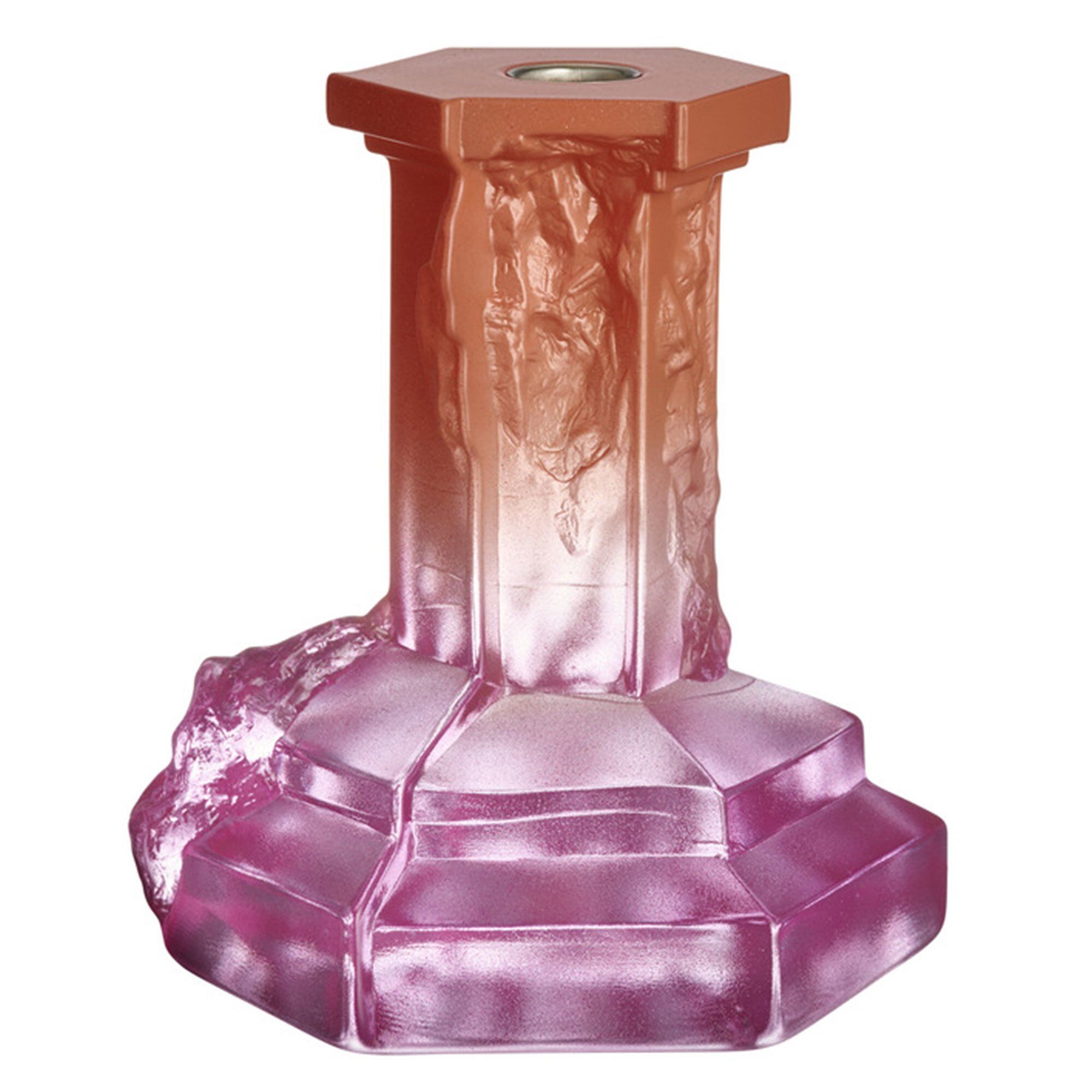 Kosta Boda Rocky Baroque Lysestage 175 Spicy Rose