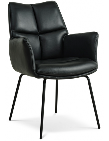 Lilly Spisebordsstol Læder H91 Sort Sort
