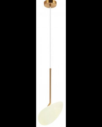 Loftlampe Aluminium Glas Led Messing Opalhvid