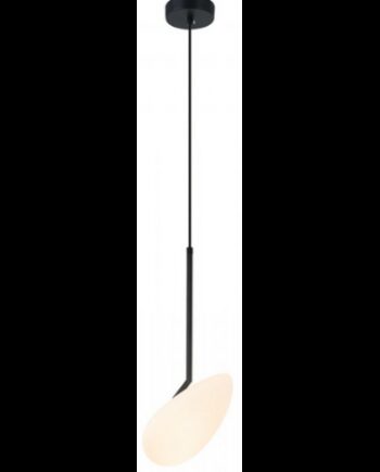Loftlampe Aluminium Glas Led Sort Opalhvid
